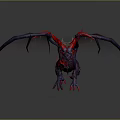 Mythical Purple Red Dragon Game And Movie Character With Wings And Horns