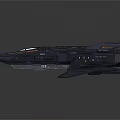Blue Sci-Fi Spaceship With Sleek Design Futuristic Wings And Orange Cockpit Accents