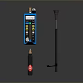 Tactical Weapon Featuring Blue Control Panel With Color Buttons And Accessories Long Rod Red Label