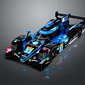 Blue Racing Car With Sleek Aerodynamic Design And Number 38 On Dark Background