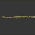 3D Landscape Model Featuring Green Grass And Layered Rock Strata