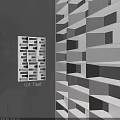 Modern Geometric Partition Design With Layered White Panels And Black Gaps 3d model