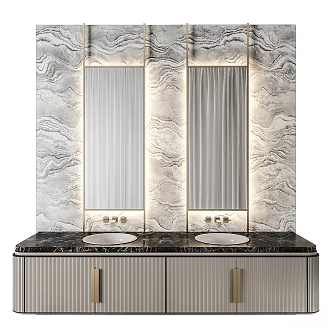 Modern Light Luxury Washstand 3d model