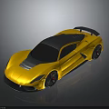 Yellow Sports Car With Black Roof Sleek Design Black Wheels And Rear Spoiler