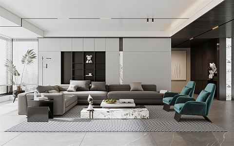 modern living room 3d model