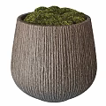 Natural Wooden Garden Decor Planters With Green Moss Foliage Various Sizes For Outdoor Landscaping