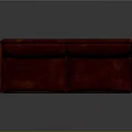 Red Leather Two Seater Sofa With Modern Design And Smooth Surface Texture 3d model