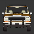 Classic Brown Vintage SUV With Wooden Side Trim And Roof Rack Retro Design