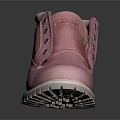 Stylish Pink Ankle Boots with White Lining Metal Buttons and White Treaded Sole