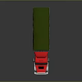 Red Truck With Green Tarp Covered Cargo Bed And Reflective Exterior