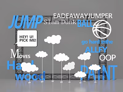 Modern Meichen Window Pin Wall Pin Area Activities Meichen Basketball Meichen Theme Meichen 3d model