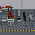 Industrial Robotic Arm And Conveyor Belt System For Automated Production Line