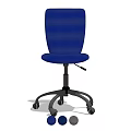 Blue Adjustable Office Chair with Swivel Wheels and Multiple Color Options 3d model