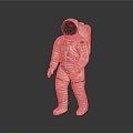 NASA Astronaut in White Spacesuit with American Flag for Space Exploration Mission