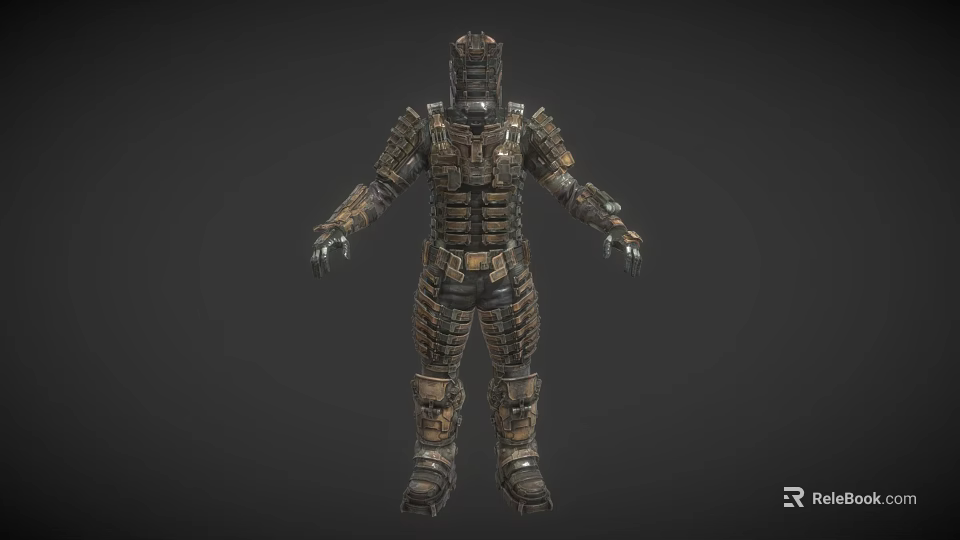 Futuristic Armored Sci-Fi Character With Mechanical Exoskeleton And Segmented Structure 3d model