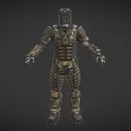 Futuristic Armored Sci-Fi Character With Mechanical Exoskeleton And Segmented Structure 3d model