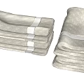 Soft Absorbent Gray Towels Stacked With Detailed Texture For Bathroom Use 3d model