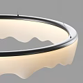 Modern Circular Pendant Light With White Wave Edge Shade For Interior Decor 3d model