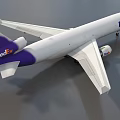 FedEx Commercial Passenger Airliner With White Fuselage Purple Tail And Logo