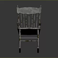 Vintage White Distressed Wooden Rocking Armchair With Rustic Armrests And Rocking Base