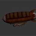 Modern Airship Cartoon Airship Flying Warship 3d model