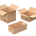 Modern Carton Paper Shell Packing Box Express Box Carton Box Leather Box 3d model