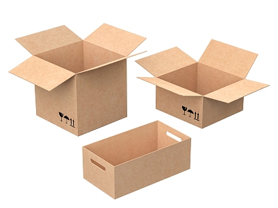 Modern Carton Paper Shell Packing Box Express Box Carton Box Leather Box 3d model