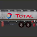 TOTAL Silver Tanker Truck With Red Lettering And Company Logo Design