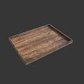 Elegant Stone and Wood Tray Showcasing Natural Wood Grain and Stone Details