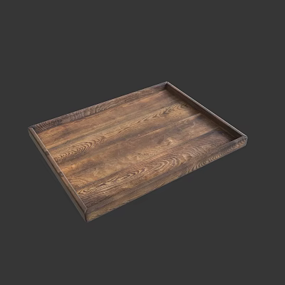 Elegant Stone and Wood Tray Showcasing Natural Wood Grain and Stone Details 3d model