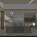 Elegant Modern Restaurant Interior With Dining Tables Chairs And Wine Shelf