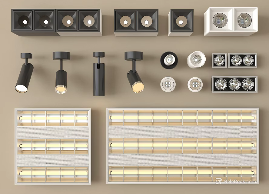 Various Modern Downlights and Spotlights with Different Designs for Ceiling Lighting 3d model 