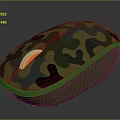 Camouflage Pattern Wireless Computer Mouse With Green Black And Orange Design