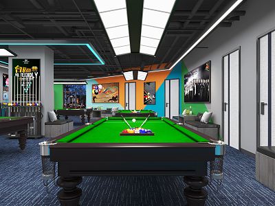 Industrial LOFT Billiard Hall 3d model