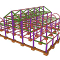 Industrial Multi Colored Steel Structure Frame Construction Support Equipment Design