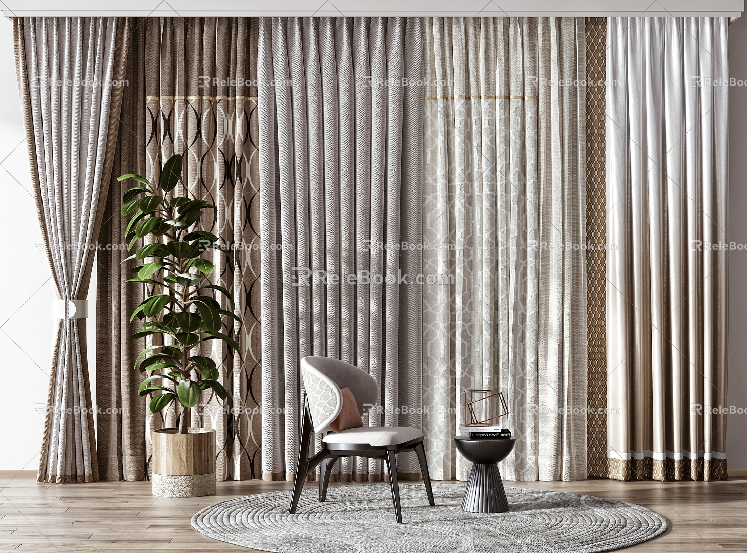 Modern Curtains 3d model