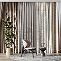 Modern Curtains 3d model