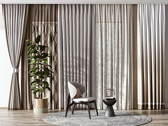 Modern Curtains 3d model