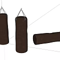 Brown Leather Punching Bags As Sports Equipment With Hanging And Lying Designs For Training