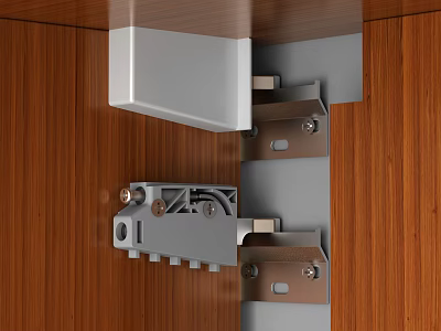 Durable Heavy Duty Metal Hardware Fittings With Screws For Wood Cabinet Assembly 3d model