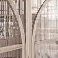 Modern Double Doors With Wooden Frame And Glass Panels In Interior Space
