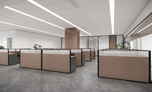 Modern public office area Open office area Open office station 3d model