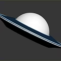 Disk Shaped UFO Like Object With Blue Base And Transparent Reflective Dome Against Dark Background