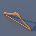 Sturdy Wooden Hanger For Clothing With Curved Design And Metal Hook