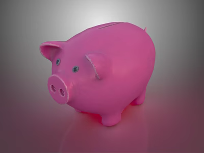 Cute Pink Piggy Bank Decorative Ornament Set Ideal for Home Decoration and Shelf 3d model