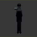 Black Tactical Submachine Gun With Futuristic Design Ergonomic Grip And LED Indicator