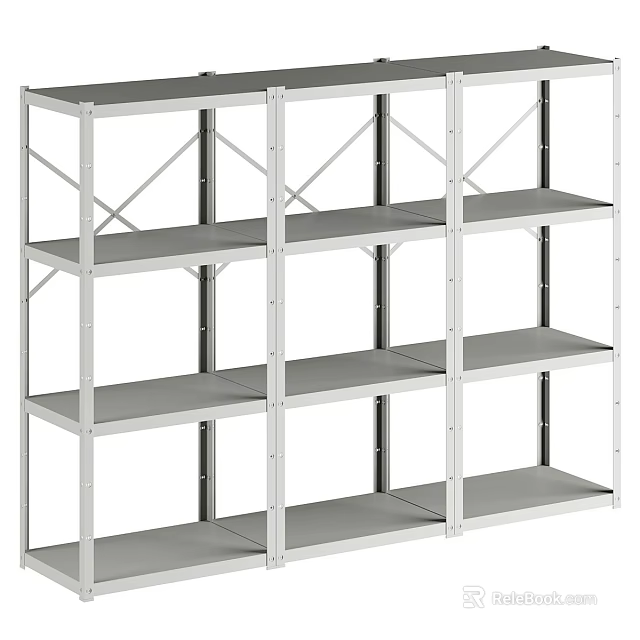 Sturdy Metal Open Shelving Unit With Multiple Tiers For Home Storage Organization 3d model 