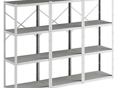 Sturdy Metal Open Shelving Unit With Multiple Tiers For Home Storage Organization 3d model