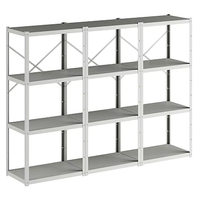 Sturdy Metal Open Shelving Unit With Multiple Tiers For Home Storage Organization 3d model