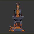 Industrial Mechanical Arm With Blue Orange Structure And Grabbing Mechanism Design